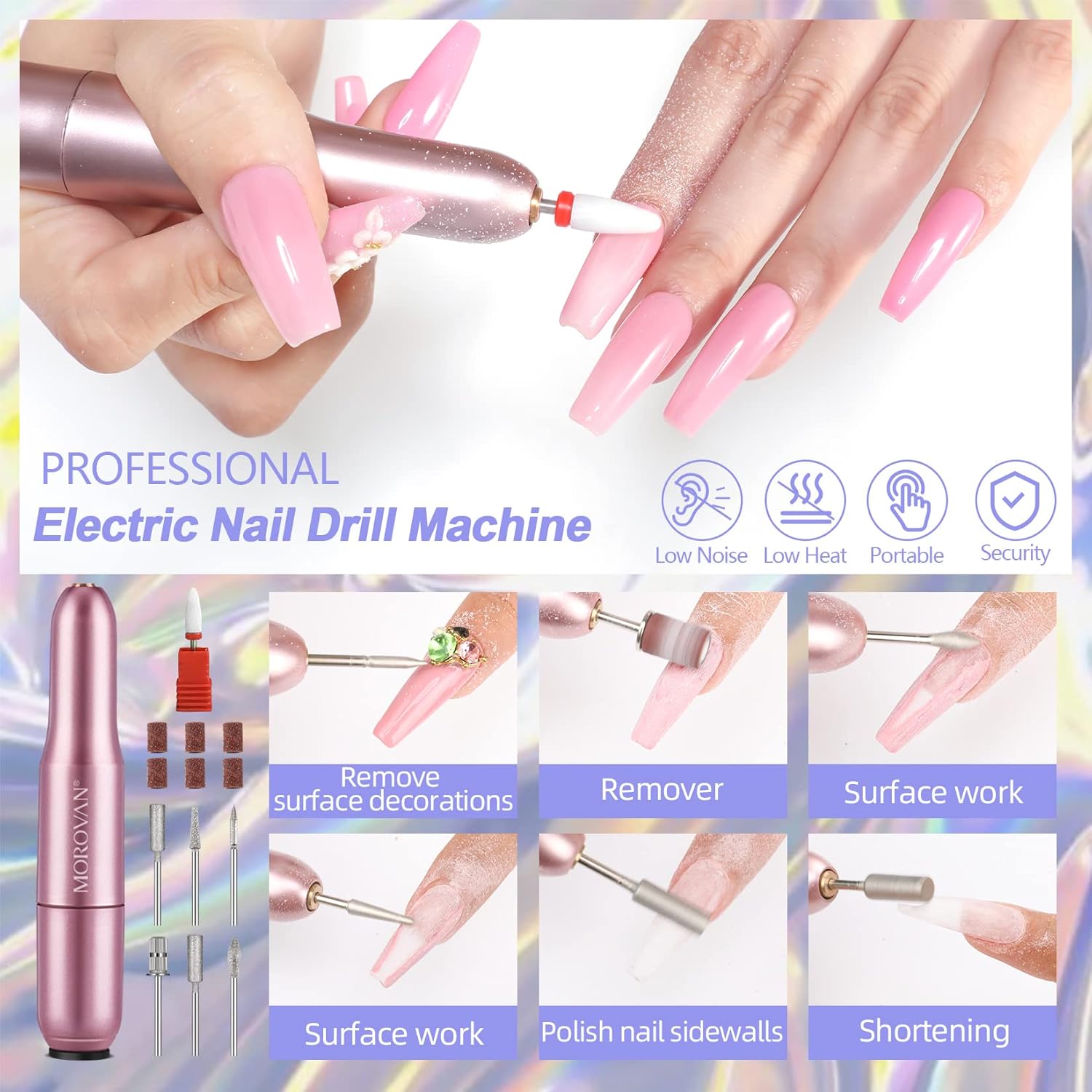 Morovan Poly Gel Nail Kit with Drill and Lamp - Professional Nail Extension Kit for Beginners