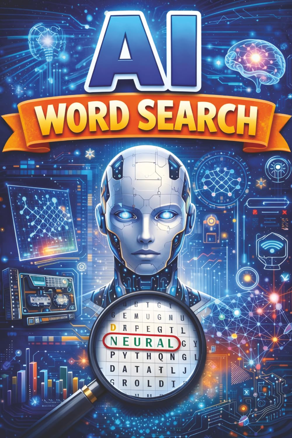 AI Word Search: Word Search Puzzle with Easy to Read Print about Artificial Intelligence including Robotics, Data Science, Neural Networks, Generative ... and AI Enthusiasts. 6x9 Compact Edition.