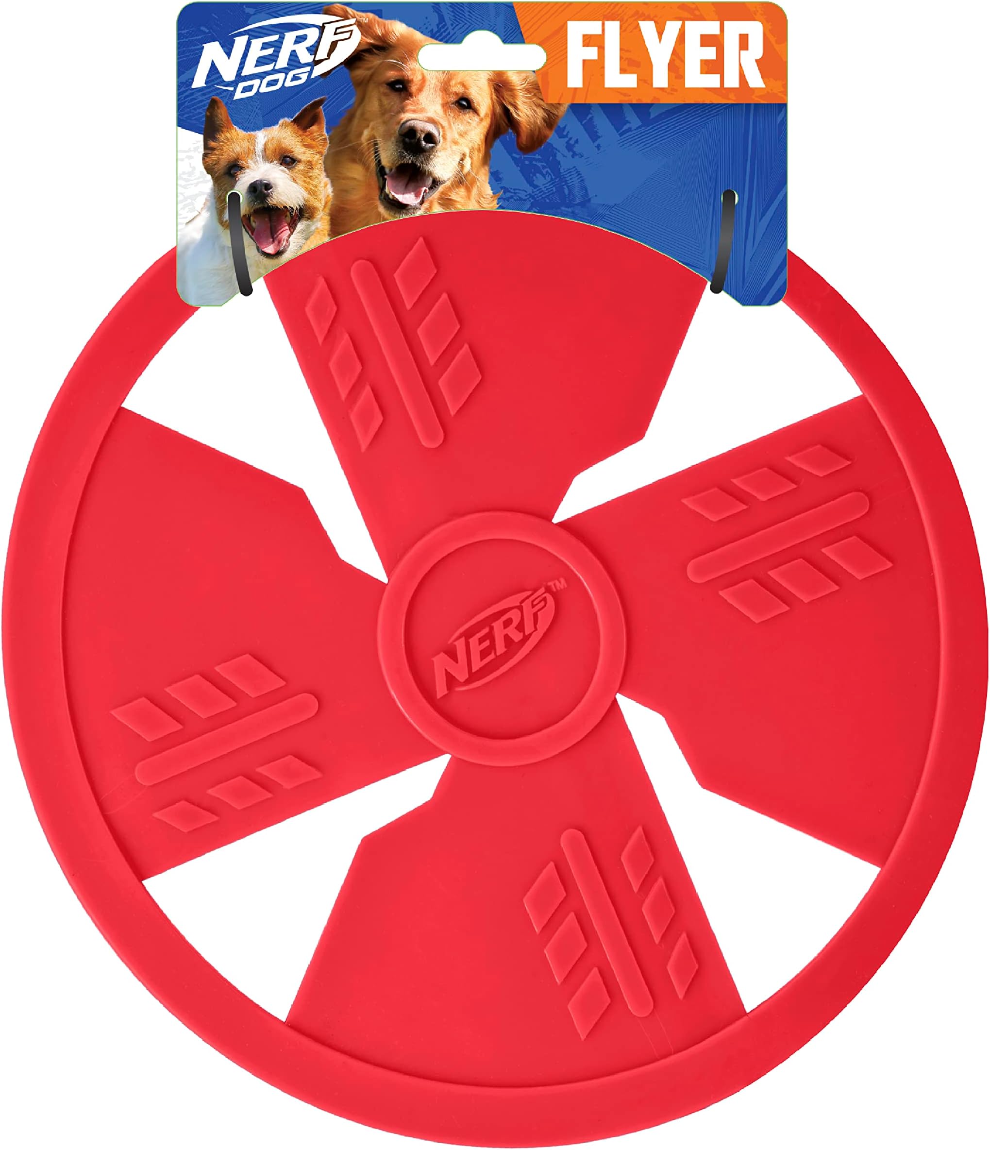Nerf Dog Rubber Float Flyer Dog Toy, Flying Disc, Lightweight, Durable and Water Resistant, Great for Beach and Pool, for Small/Medium/Large Breeds, Single Unit, Red