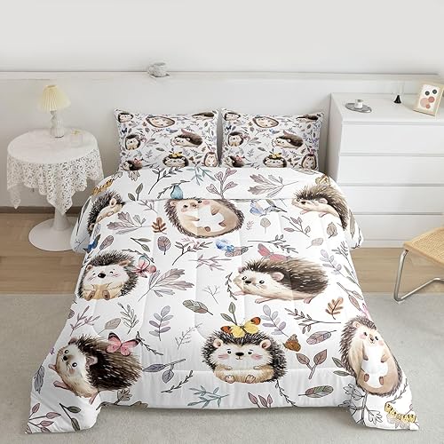 Vista 56 de Erosebridal Lindo juego de ropa de cama de hipopótamo tamaño matrimonial, juego de edredón de hipopótamo de dibujos animados para niños y niñas