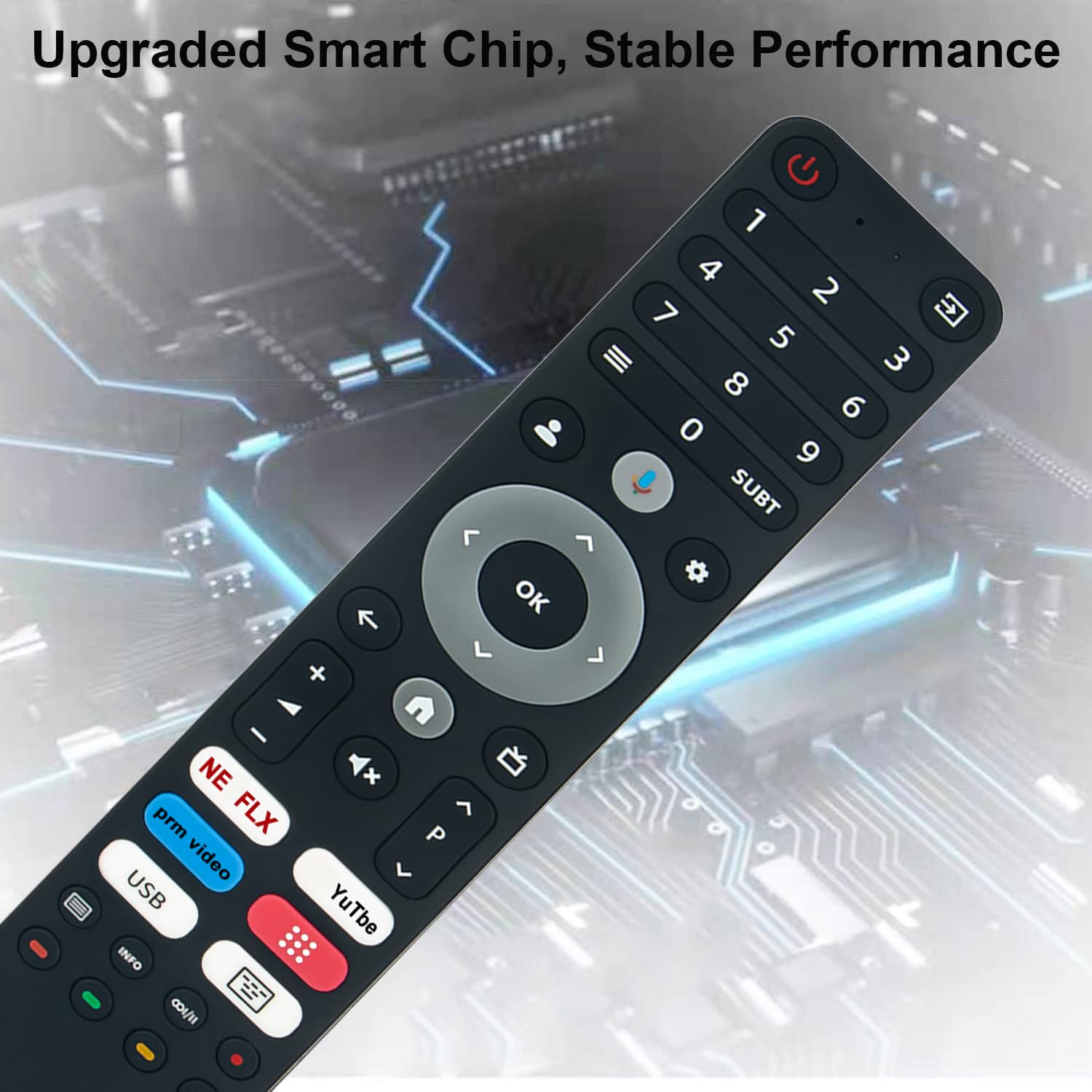 Télécommande Vocale Remplacée Convient pour Chiq FHD Smart TV U50QM8G U98QF8TG CH230419B1 U43H7C U55QM8E U55QM8G U75F8TG U75QF8TG U85F8TG U85QF8TG U98F8TG U4377QM8E U43QM8G U50QM8E