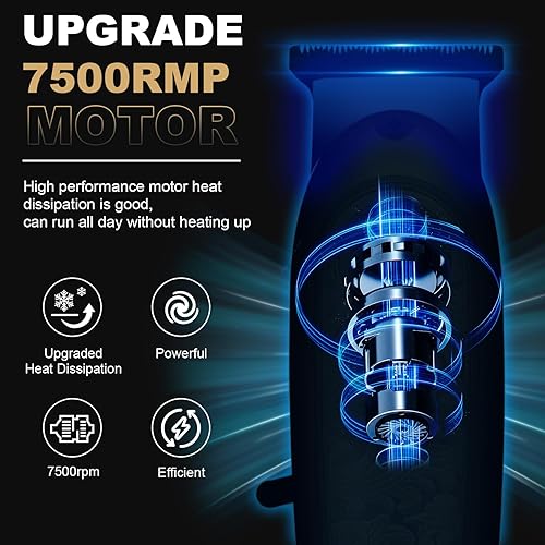 Miniatura 4 de GEC Kit profesional de afeitado eléctrico y peluquero para hombre, afeitadora de papel de aluminio, cuchillas en T de titanio, recortadora