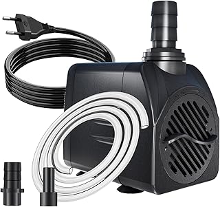 Springbrunnenpumpe 16W 800L/H Schutz vor überhitzung Funktion Ultra Leise Teichpumpe Wasserpumpen Mit 1,8m Kabel für Brunnen, Hydroponik-Systeme.Pompe submersible pour aquarium