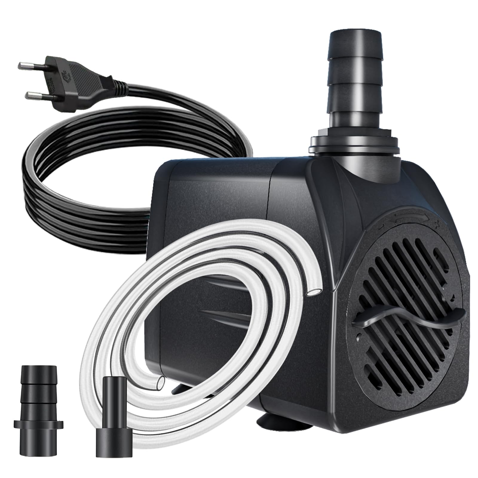 Pompa filtro per laghetto, 16 W, 800 l/h, protezione dal surriscaldamento, funzione ultra silenziosa, con cavo da 1,8 m, per fontane, sistemi idroponici. Pompa sommergibile, colore nero
