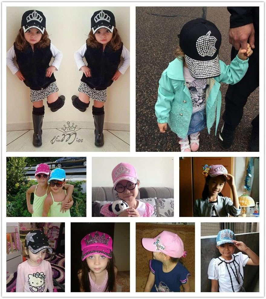 Women Rhinestone Paw Shaped Baseball Cap Bling Crystal Sun Snapback Hat