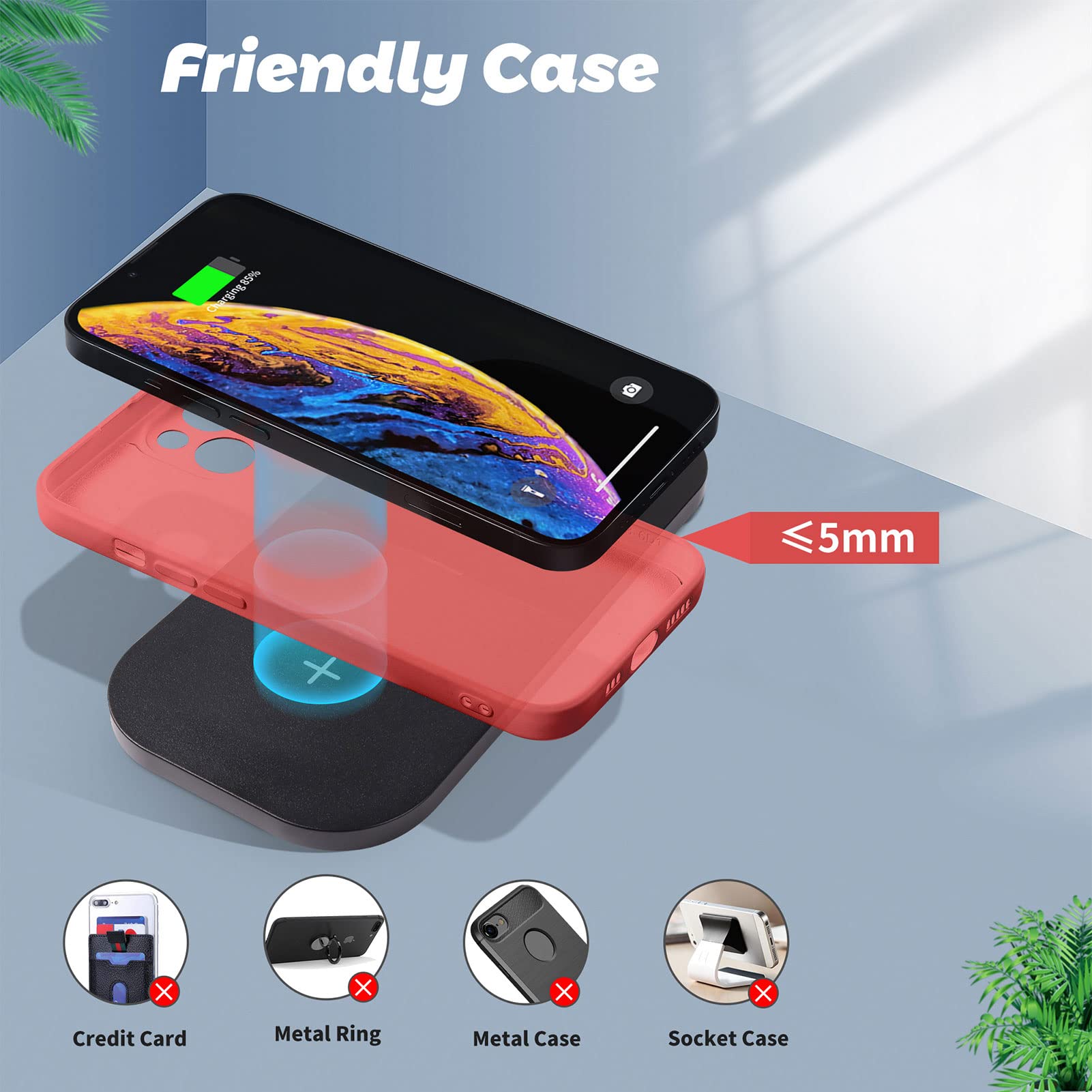 CHUYI Doppio caricabatterie wireless, tappetino per telefono 12/13/14/14 Pro/11/XR, Samsung S22/S21/S10/S9/Note 10, AirPods 2/Pro, Galaxy Buds e altri telefoni abilitati Qi (nero)