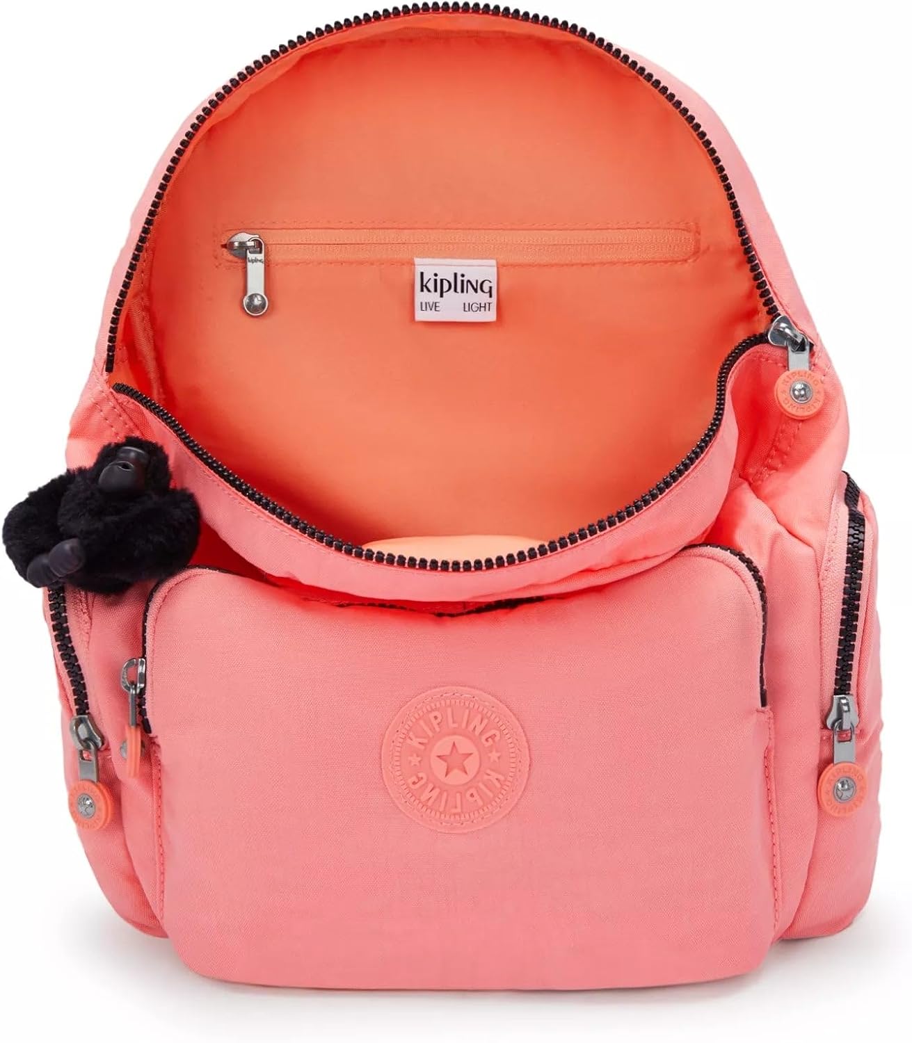Kipling City Zip Small Backpack Peach Peace