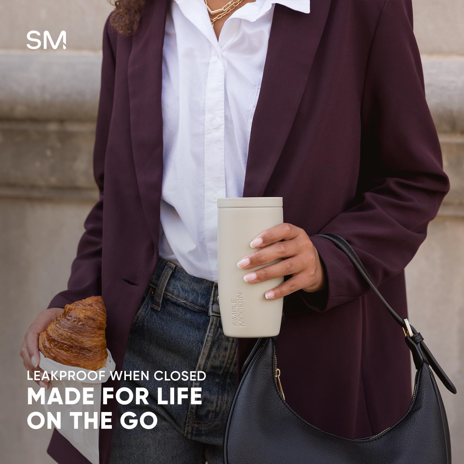 Simple Modern Travel Coffee Mug Tumbler with 360° Lid | Ceramic-Lined Insulated Stainless Steel Cold Brew Iced Coffee Cup | Gifts for Women Men Her Him | Voyager Signature | 16oz | Sea Glass Sage - Image 4