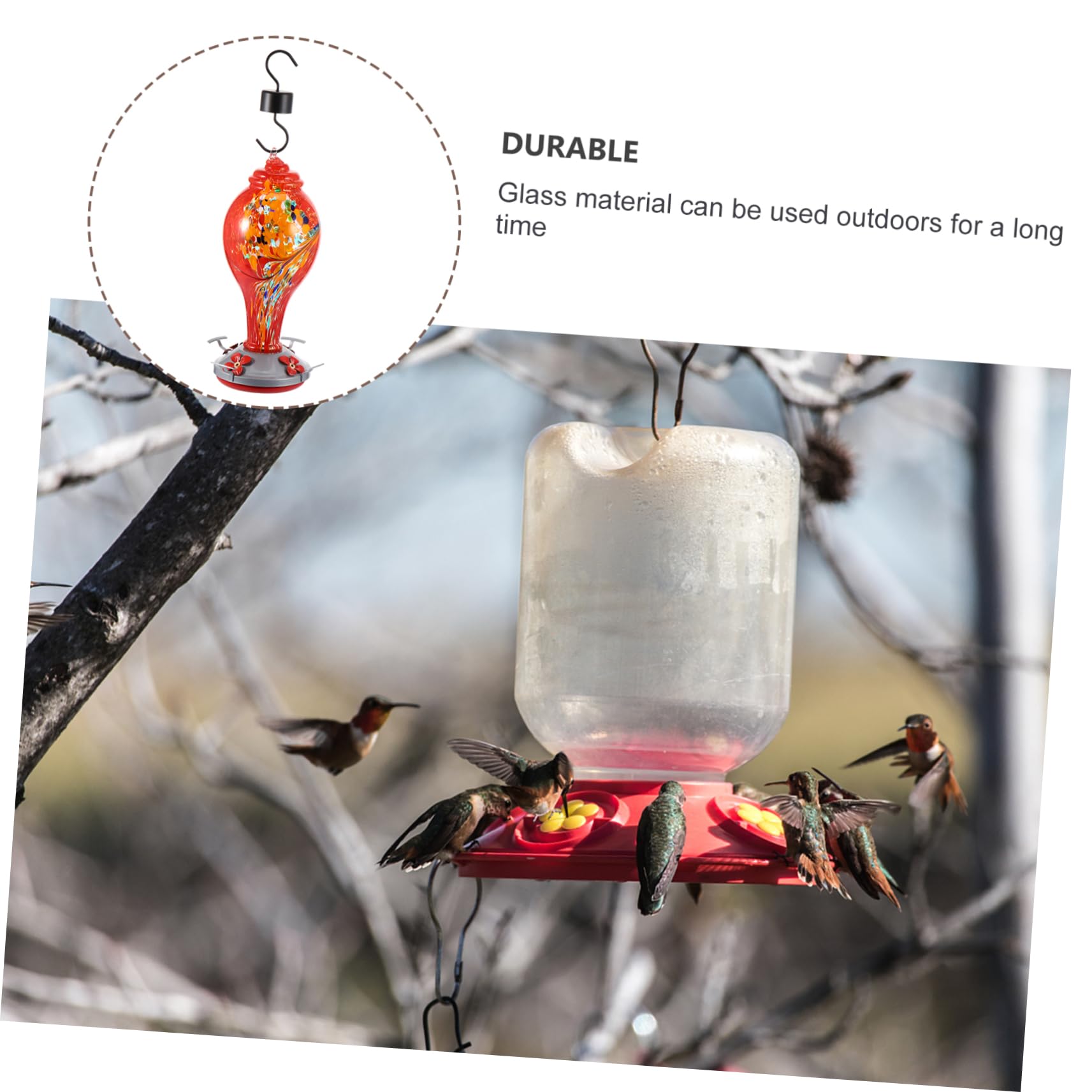 YARNOW comedero para colibríes Luces de Adorno al Aire casa atractor Agua Bird Feeder bebederos de pajaros Suministros para pájaros Comederos para colibríes al Aire Planchar