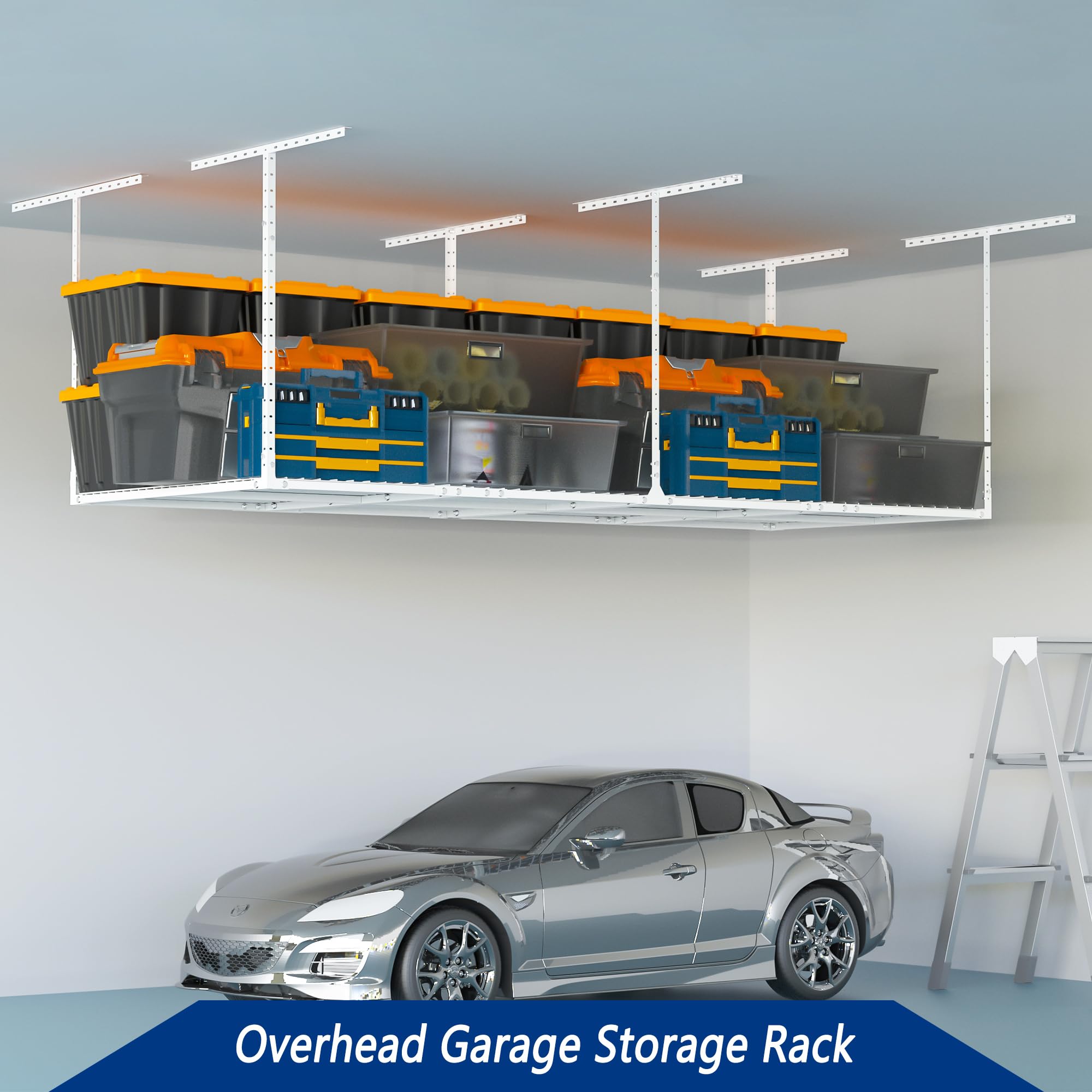 Snapklik.com : 3 X 8FT Overhead Garage Storage Rack,Adjustable Ceiling ...