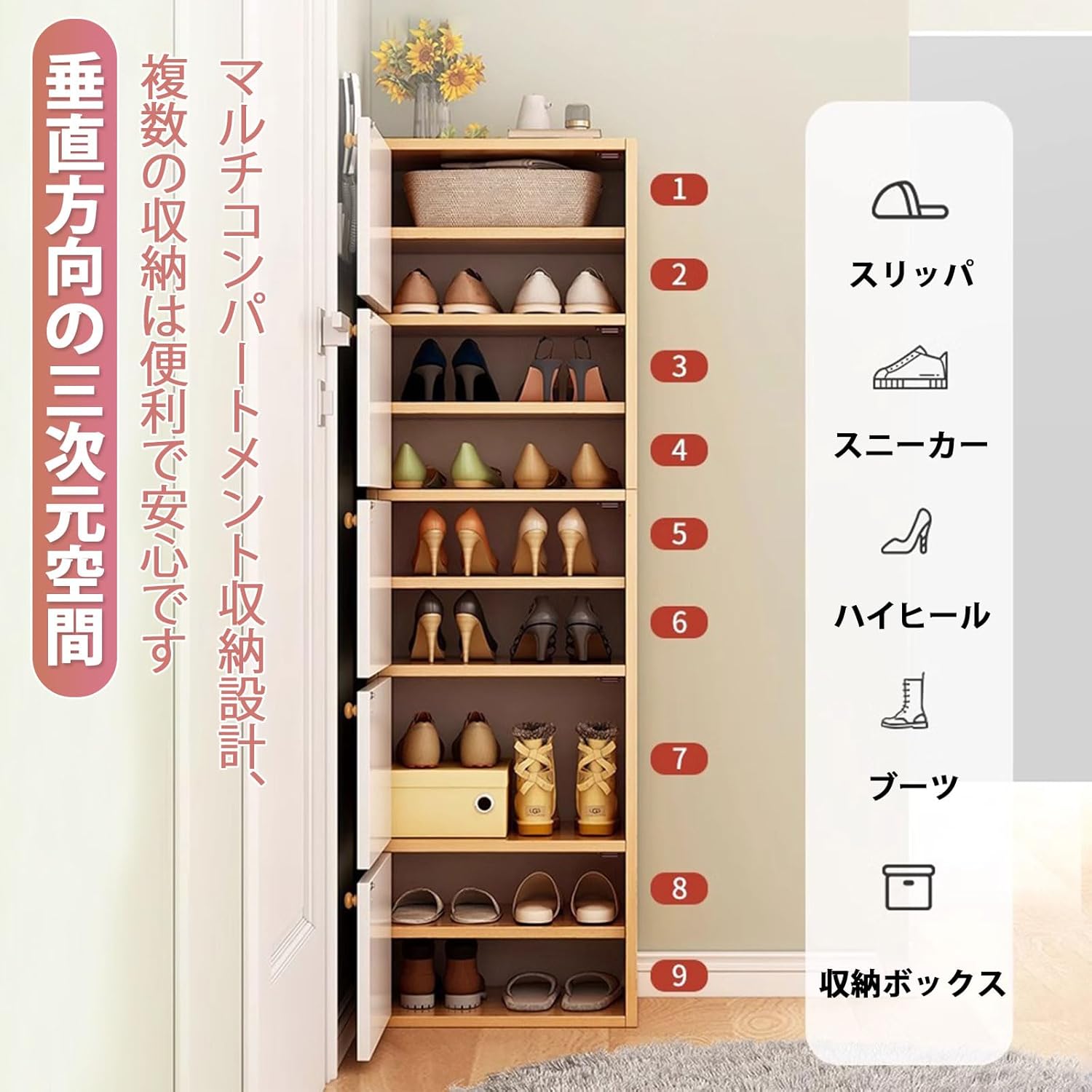 オープンシェルフ 棚 ラック シューズ 靴箱 収納 幅85cm 7段 ブラック オープンシェルフ 棚 ラック シューズ 靴箱 収納 幅85cm 7段 ブラック