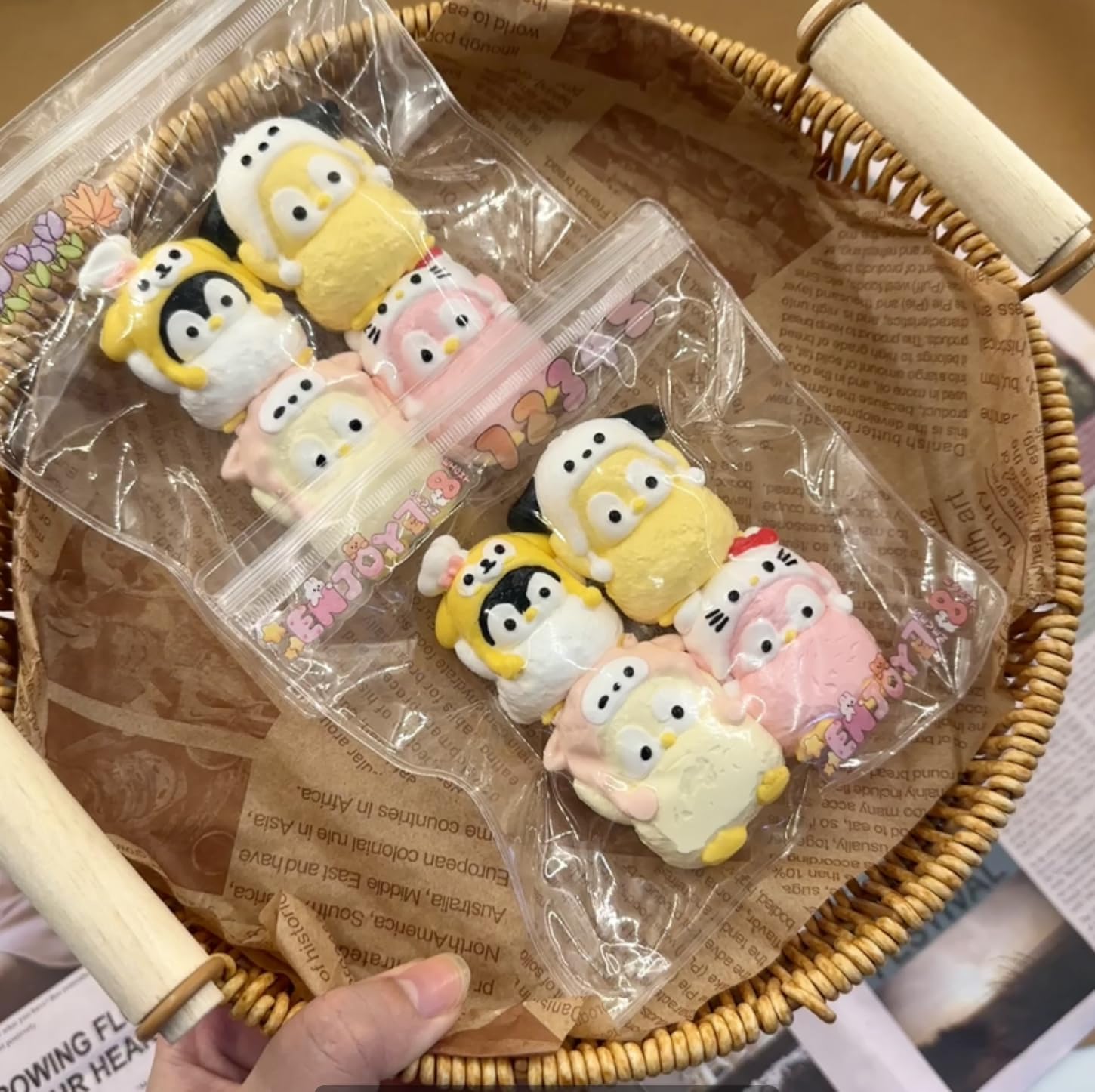 4PC taba Squishy Penguin,taba Squishy Sticky,Cute Animals Taba Squishy Toys ,Teens, and Adults