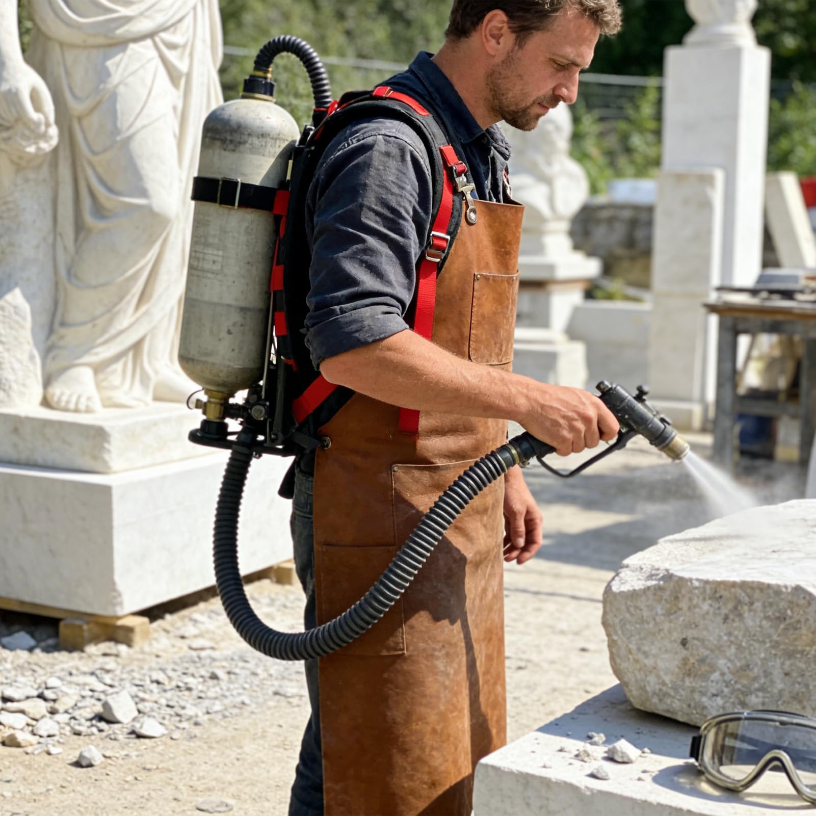 Spallacci per soffiatore – imbracatura regolabile per zaino, attrezzatura di supporto per lavoro resistente, design comodo con cuscinetto di carico, imbracatura per il trasporto per lavori di pulizia