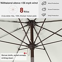 Vista 5 de ABCCANOPY Sombrillas prémium de 9 pies (2.74 m) para patio, beige claro