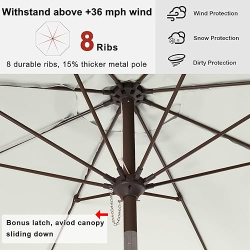 Miniatura 5 de ABCCANOPY Sombrillas prémium de 9 pies (2.74 m) para patio, beige claro