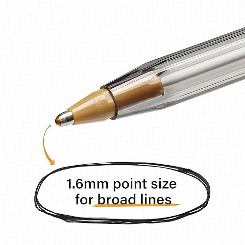 Miniatura 4 de BIC MSB11BK Cristal Xtra Bold - Bolígrafo de punta redonda, tinta negra, 0.063 in, audaz, docena