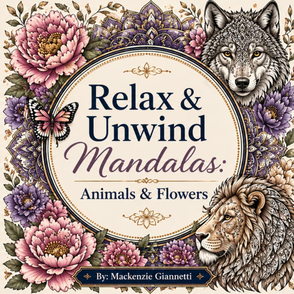 Relax & Unwind Mandalas: Animals & Flowers