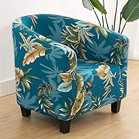 Vista 7 de SearchI Funda Elástica para Silla de Club, Fundas Extensibles para Silla Tipo Barril, Fundas Impresas para Silla Tub, Fundas de Spandex para Sillón
