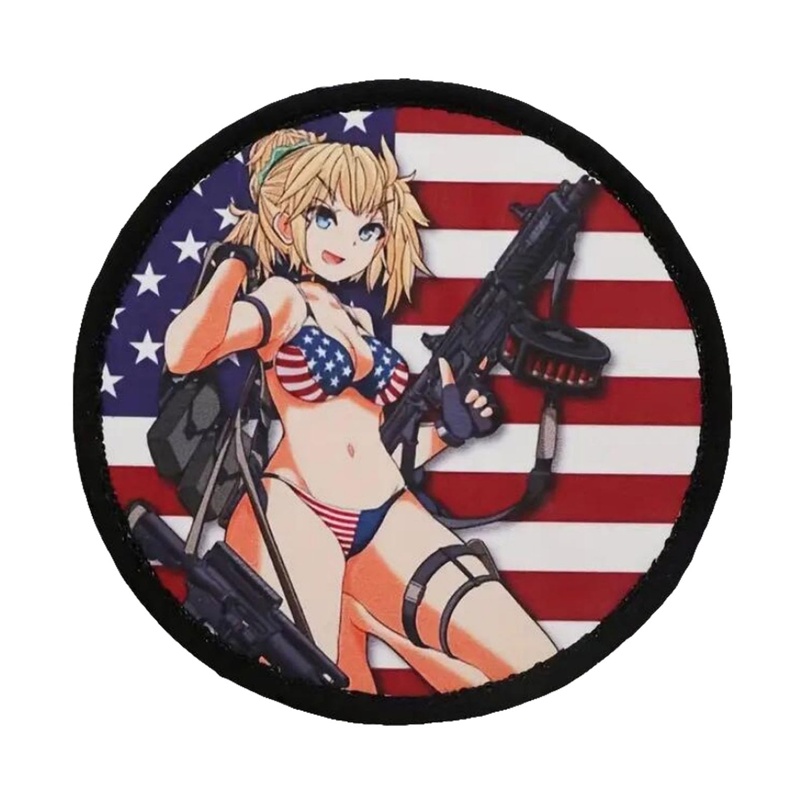 Écusson imprimé Anime Girl Kana tactique moral scratch pour vêtement et chapeau