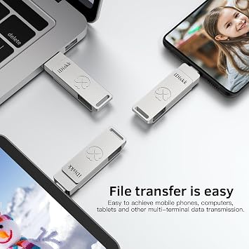 iDiskk 256GB Flash Drive for iPhone 17/16/15 Pro/Max, USB-C iPad, MacBook, Android, 500MB/s, High-Speed USB 3.2 Memory Stick with Auto Backup App for Photos/Videos, External Storage for Phones/PC