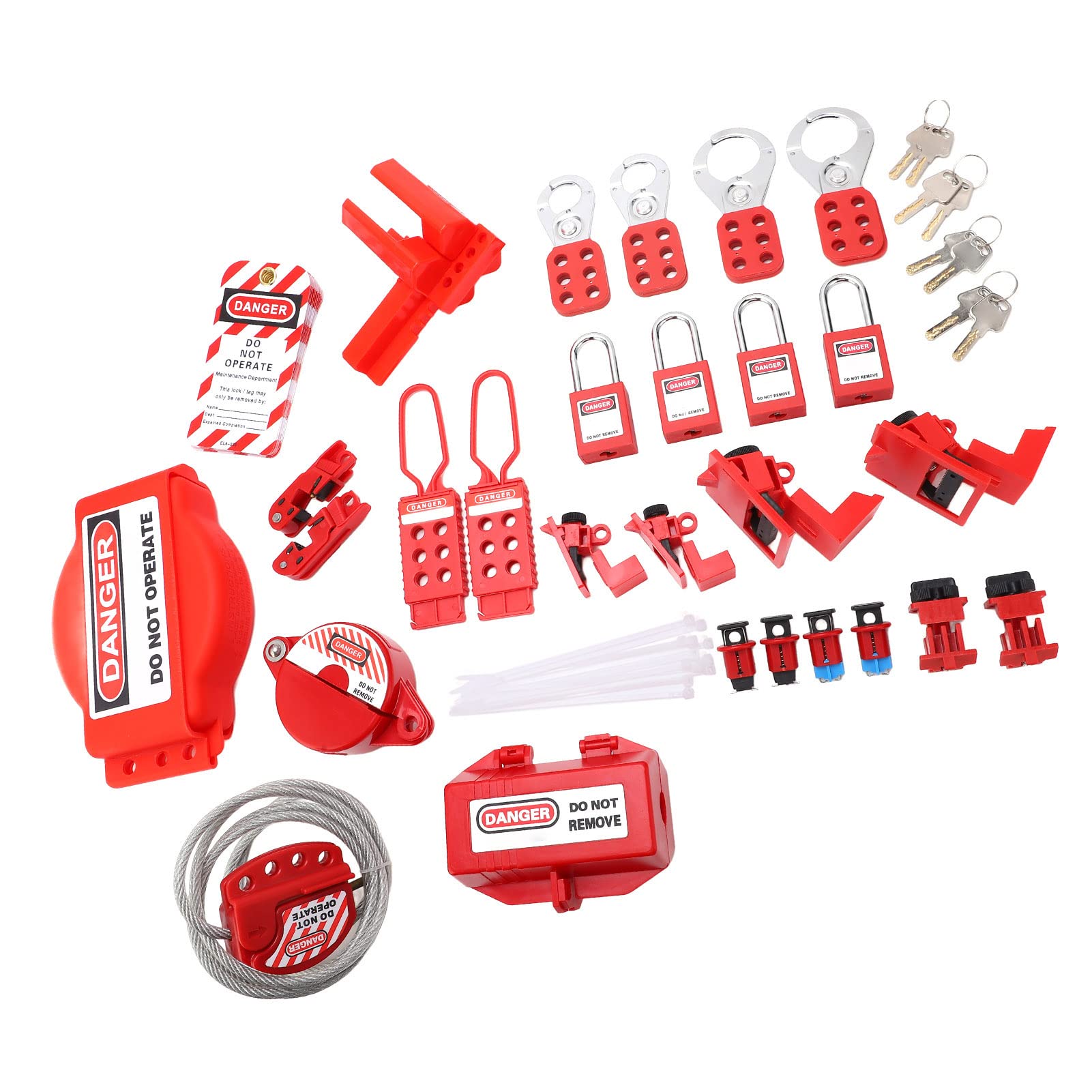 Sorandy Kit de Etiquetado de Bloqueo Eléctrico, Juego de Candados de Seguridad Resistentes a Altas Temperaturas para Seguridad en el Lugar de Trabajo, Incluye 12 Dispositivos de Bloqueo
