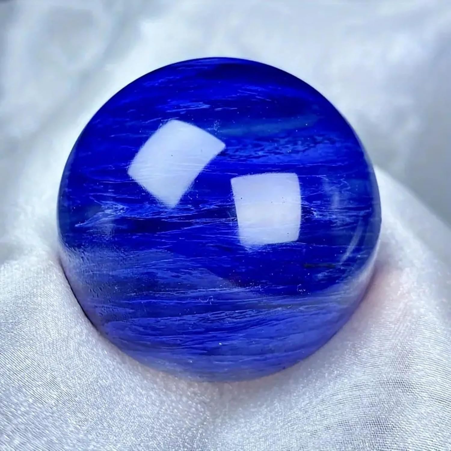 Smelting Blue Crystal Ball, Quartz Decorative Balls, Spheres,Divination Sphere, Home Decoration,Tabletop Sculpture Ornaments,6cm