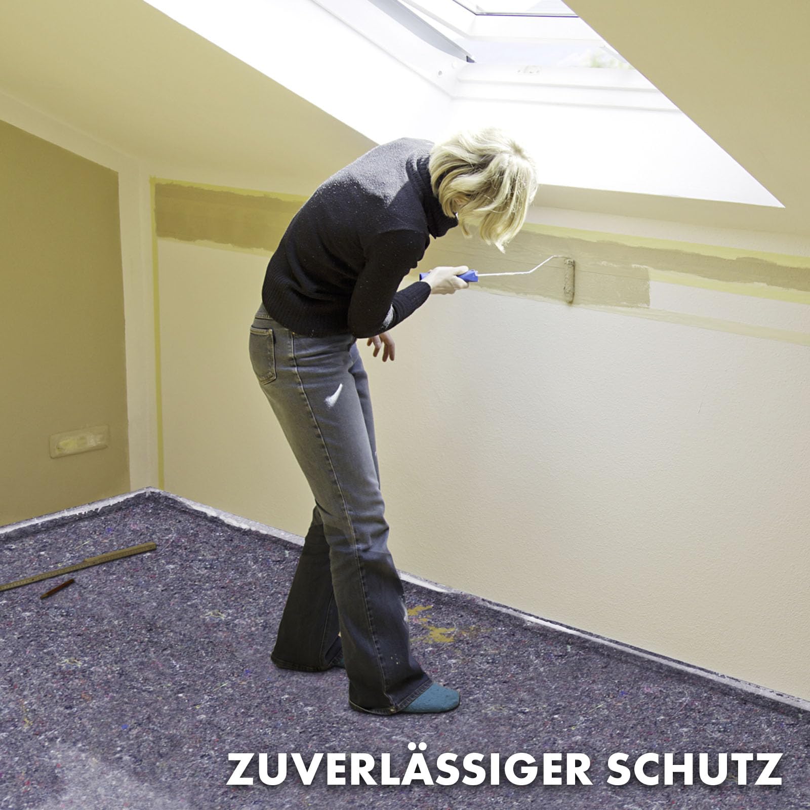 KARAT Włóknina malarska w rolce 5 m x 1 m, 20 rolek włókniny malarskiej 5 m² z powłoką antypoślizgową, dywan malarski, nadaje się do ponownego użytku, dla malarzy i rzemieślników, mata kryjąca do