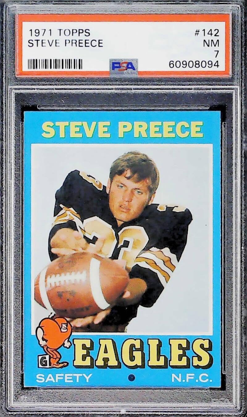 1971 Topps Football #142 Steve Preece Philidelphia Eagles PSA 7 NM Trading Card