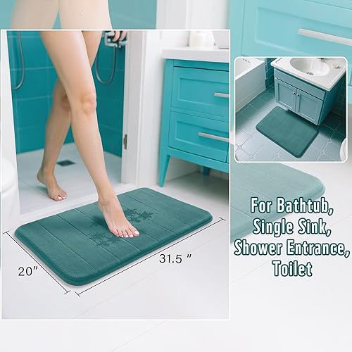 Miniatura 2 de Yimobra Alfombra de baño de espuma viscoelástica, tamaño grande de 31.5 x 19.8 pulgadas, cómoda, suave, superabsorción de agua, lavable a máquina,