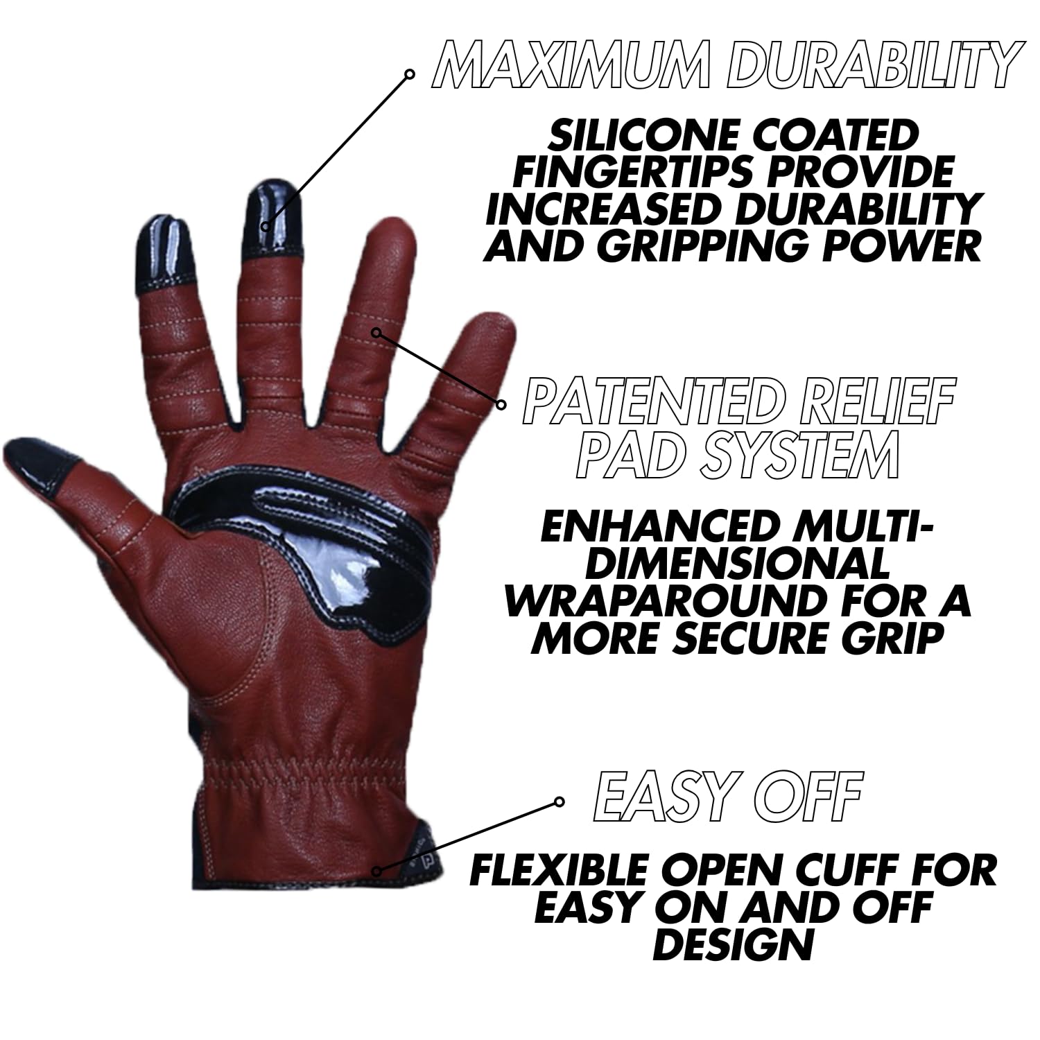 BIONIC GDTN-M-P-BR-XL Tough Pro - Guantes de piel para hombre, talla XL, color marrón