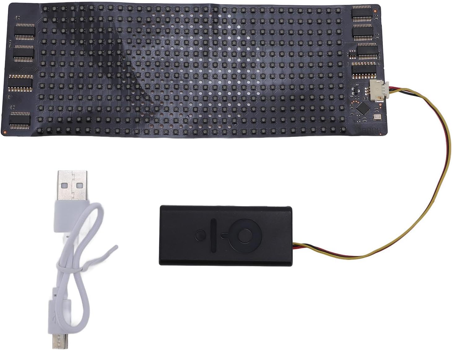 Focket Flexible LED Display, control unit, and USB charging cable