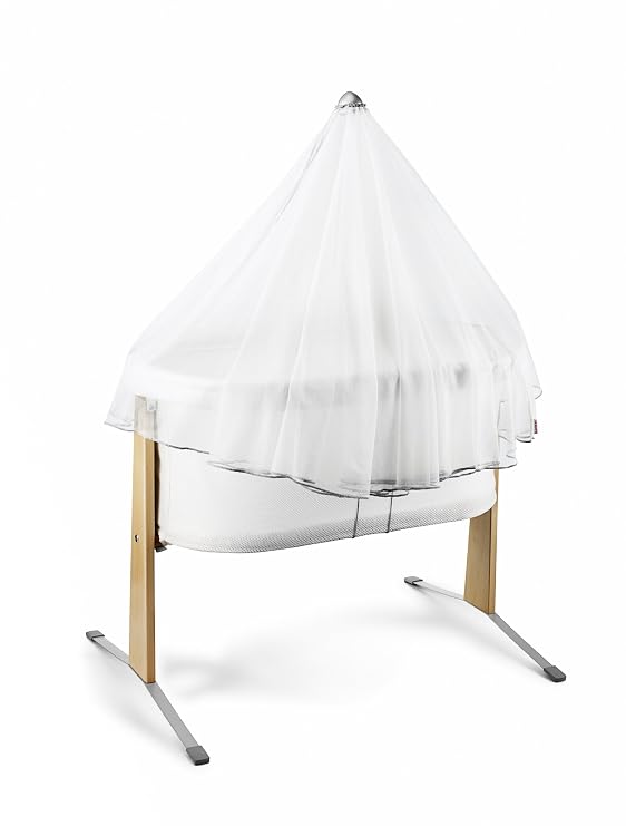 BABYBJORN Cradle with Canopy - White, 31x23x26 Inch Cradle and Matching Canopy Accessory
