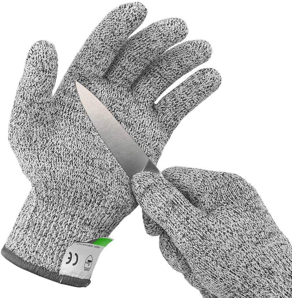 Ultra Durable Cut Resistant Gloves, for Kitchen Cooking, Oyster Shucking, Fish Fillet Processing, Mandolin Slicing, Meat Cutting, Wood Carving Level 5 Protection, Food Grade