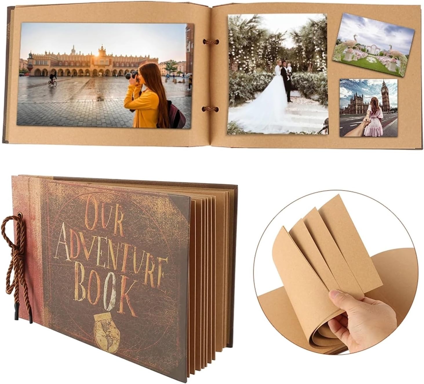 JSEIAJB DIY Album Scrapbook Family Lovers Friends Photo Book Memory Scrap Book for Valentines Anniversary