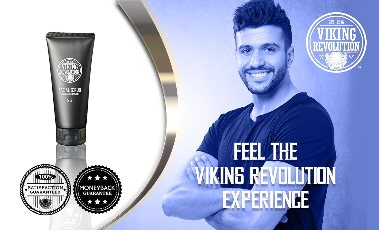 Viking Revolution Microdermabrasion Face Scrub for Men - Facial Cleanser for Skin Exfoliating, Deep Cleansing, Removing Blackheads, Acne, Ingrown Hairs - Men's Face Scrub for Pre-Shave (1 Pack) : Beauty & Personal Care