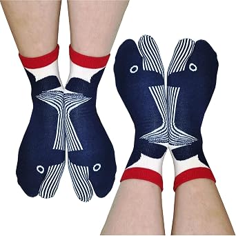 Novelty Fish Socks Flip Flop Socks Split Toe Tabi Socks 3D Shark Crew Socks Low Cut Socks