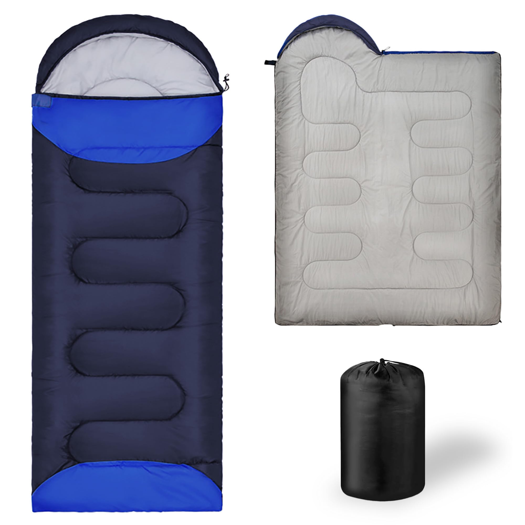 TWZ Sleeping Bag for Adults, 3-4 Seasons Single Sleeping Bag& Blanket 1.35kg Lightweight Waterproof Warm Outdoor Bedding for Camping, Hiking, Backpacking, Music Festival, with Carry Bag