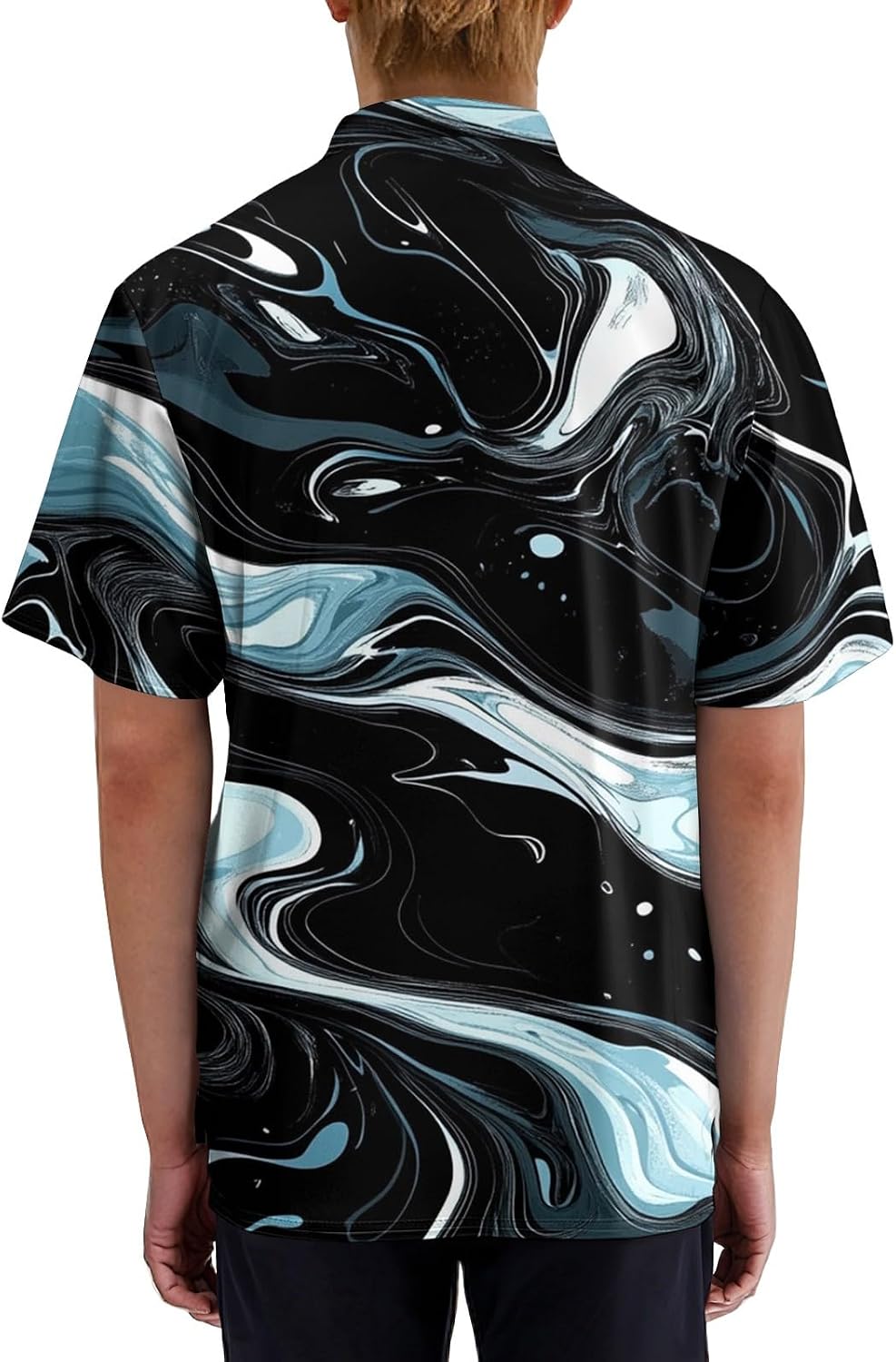 Men's Scrubs Top Printed Short Sleeve Athletic Fit Work Uniform Shirt with Pockets