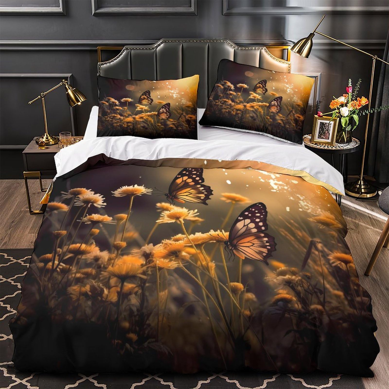 Housse de couette papillon hypoallergique pour le sommeil des peaux sensibles