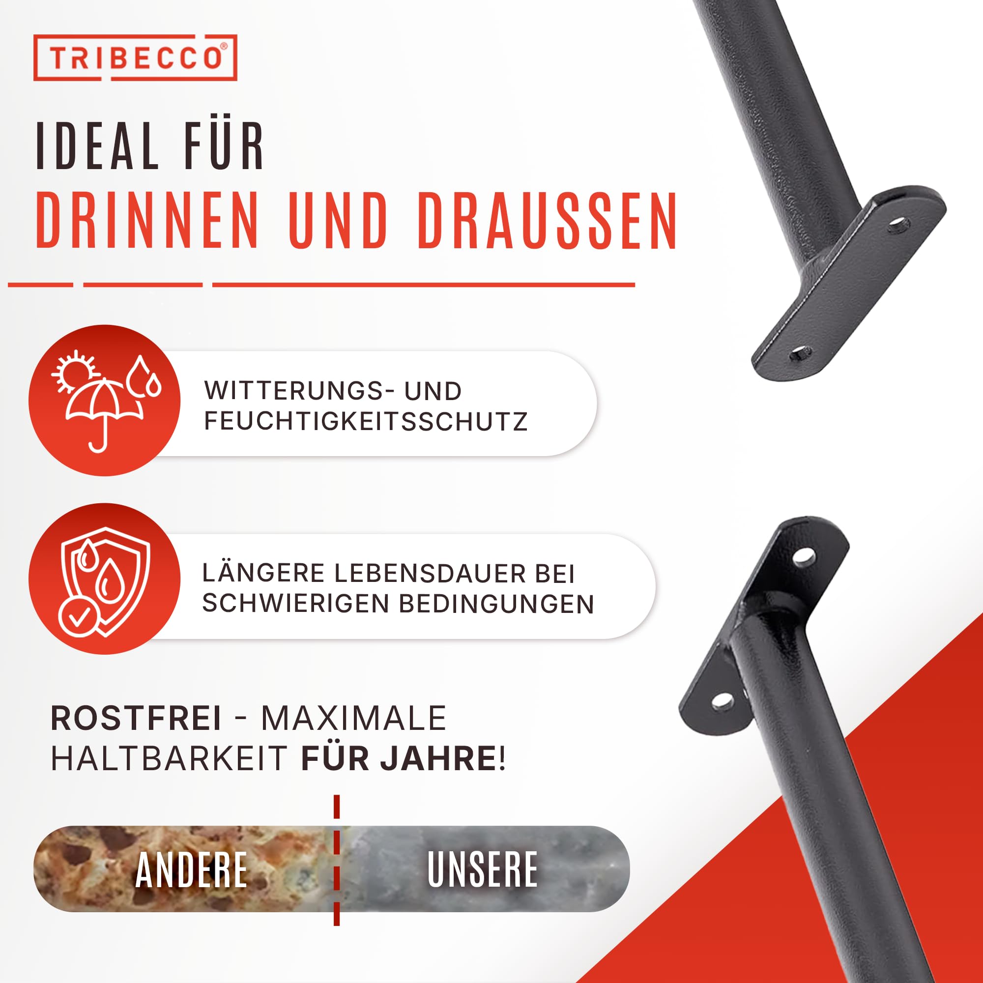 TRIBECCO® Reckstange Turnstange Gymnastikstange Metallstange