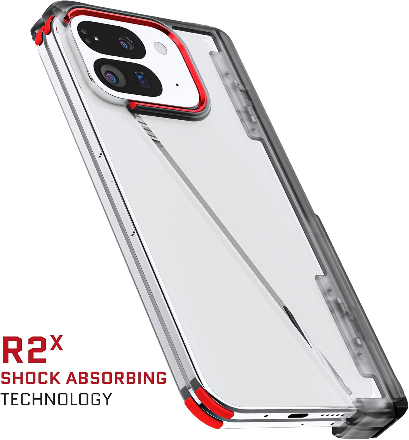 Ghostek Covert Clear Pixel 9 Pro Fold Case with Built-in Kickstand and Full Hinge Protection Shockproof Protective Phone Cover Designed for 2024 Google Pixel 9 Pro Fold (8") (Smoke)