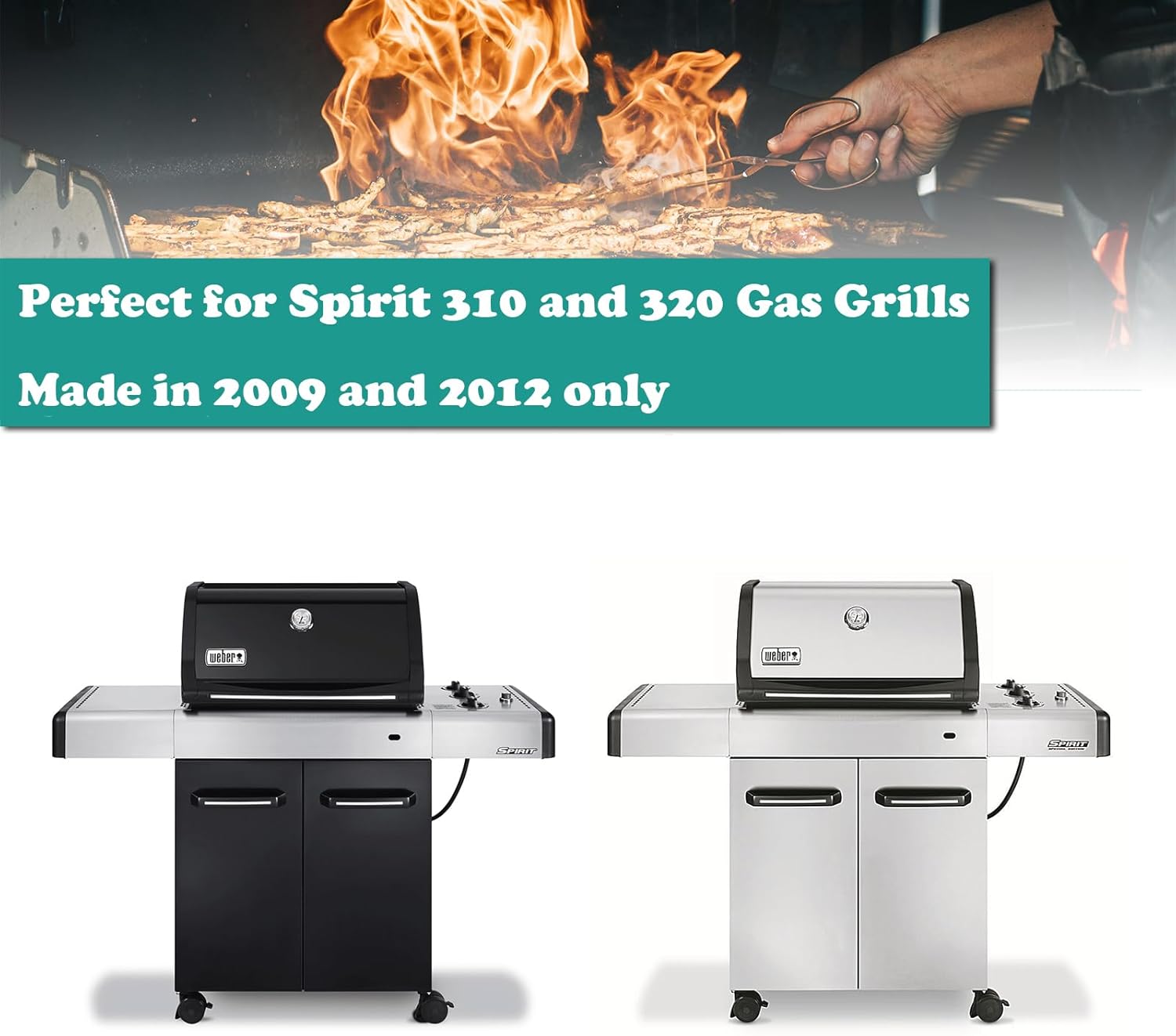 91354 Grease Tray with 6415 Aluminum Foil Liner for Weber Spirit 310 & 320 Series(2009-2012), Catch Pan Replacement for Weber Spirit with Front-Mounted Control Panel 3 Burner Grills