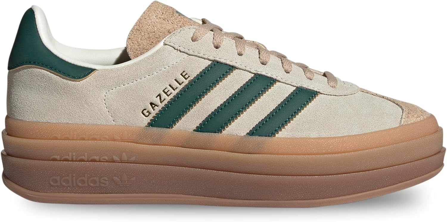 adidas Gazelle Bold Womens Cream Collegiate Green Size 7