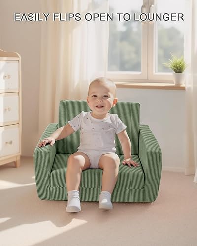 Miniatura 5 de Toddle & Silla para niños, sofás suaves 2 en 1 que se pliegan, sillas para niños pequeños, cómodas de 1 a 3 años, sofá convertible para descansar,