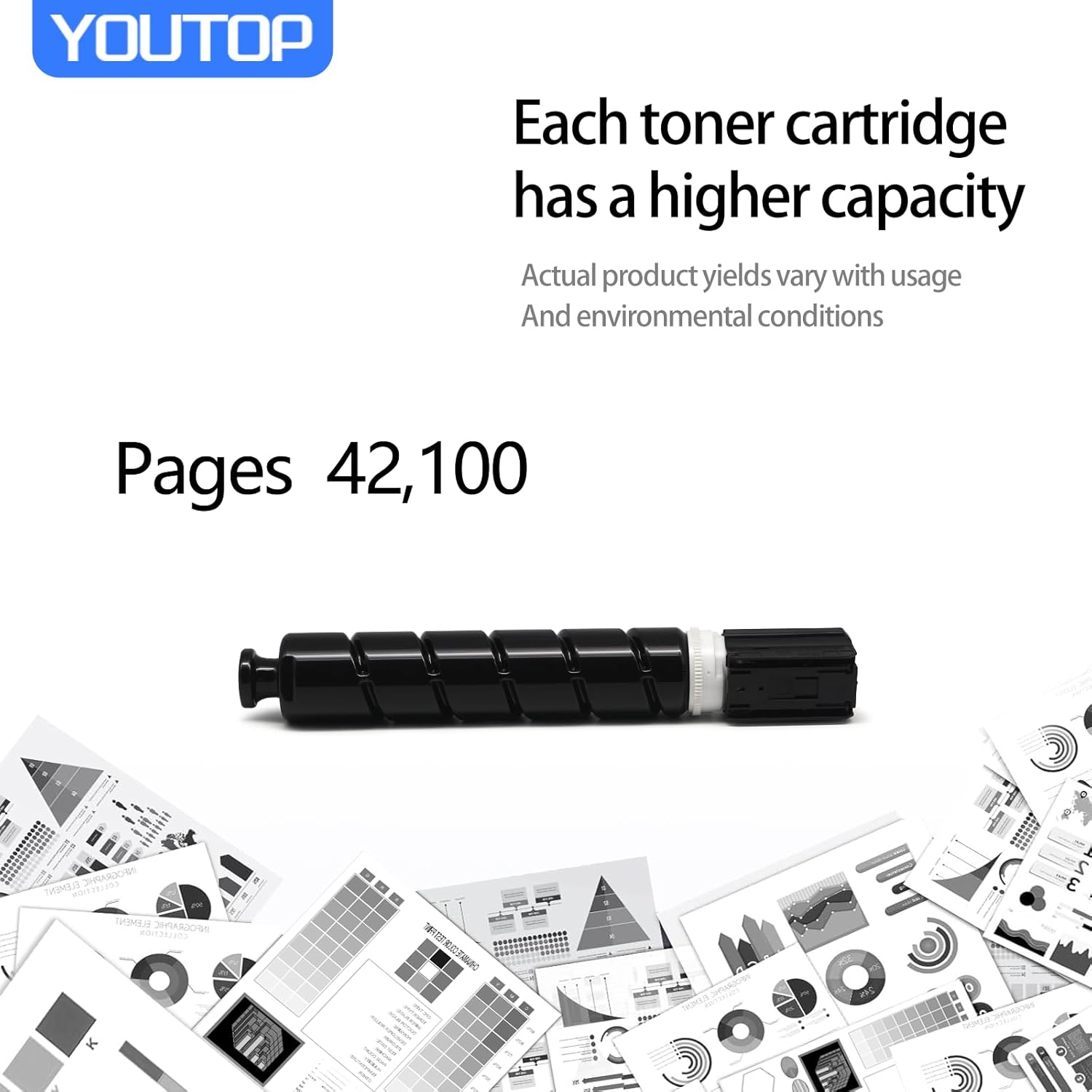 1PK GPR-57 GPR57 Black Toner Cartridge (0473C003) Replacement for Canon ImageRunner Advance 4525i 4535i 4545i 4551i Printer
