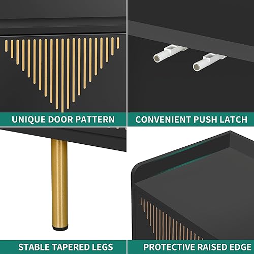 Miniatura 4 de YITAHOME Armario buffet con almacenamiento, aparador de 55 pulgadas, gabinete de almacenamiento moderno para barra de café con puertas de diseño