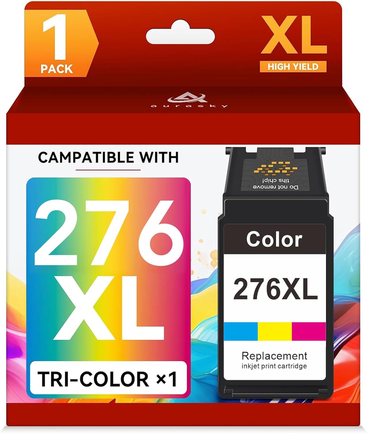 276XL Color Ink Cartridge Compatible for Canon 276XL 276 XL CL-276 CL-276XL 276 Ink High Yield with PIXMA TS3522 TR4720 TR4722 TS3500 TS3520 Printers (1 Color)