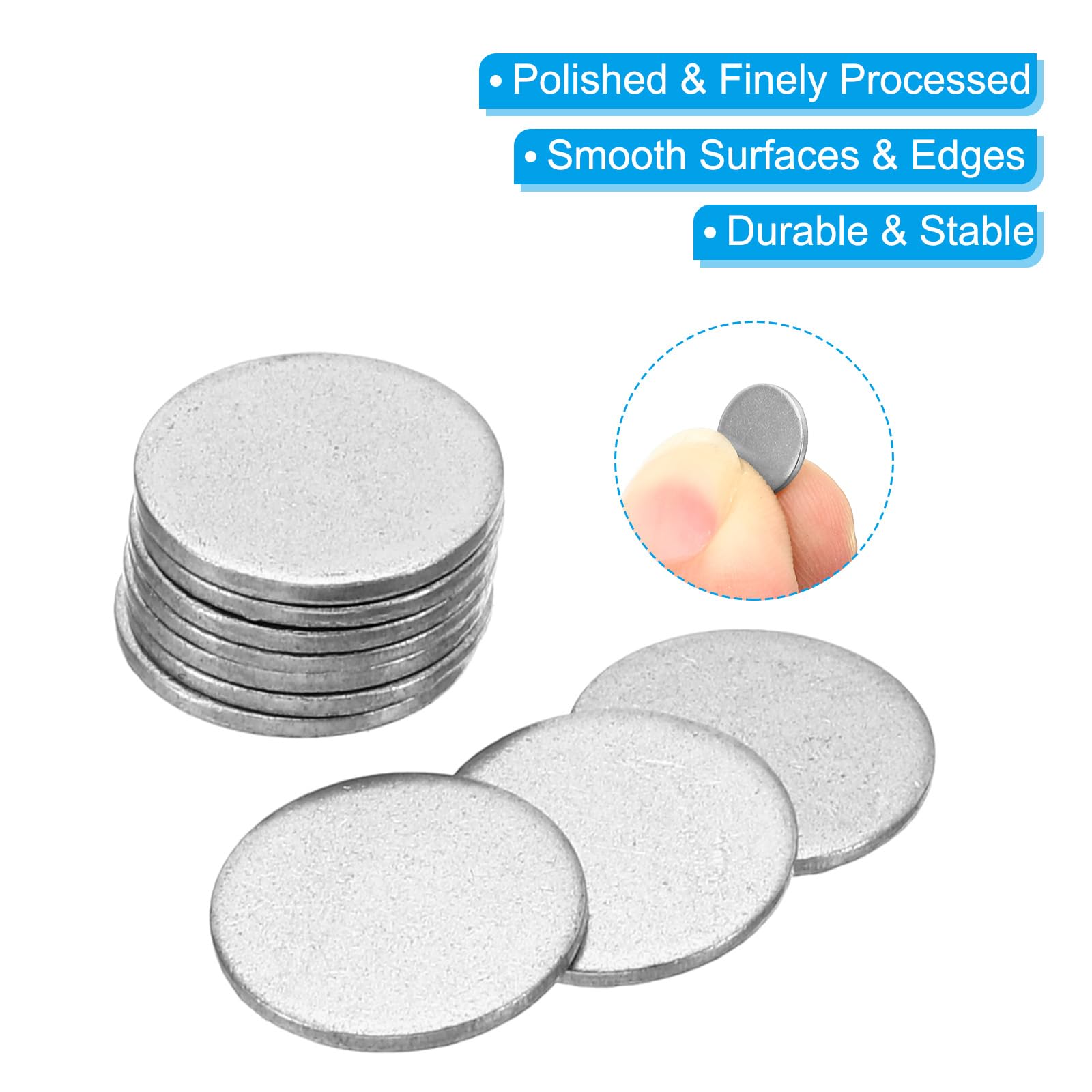PATIKIL 50 mm stalen schijf, 10 stuks ronde metalen stempelen