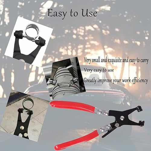 Miniatura 4 de Alicates de abrazadera de manguera automotriz - Alicates profesionales a presión con banda plana giratoria para extracción e instalación en