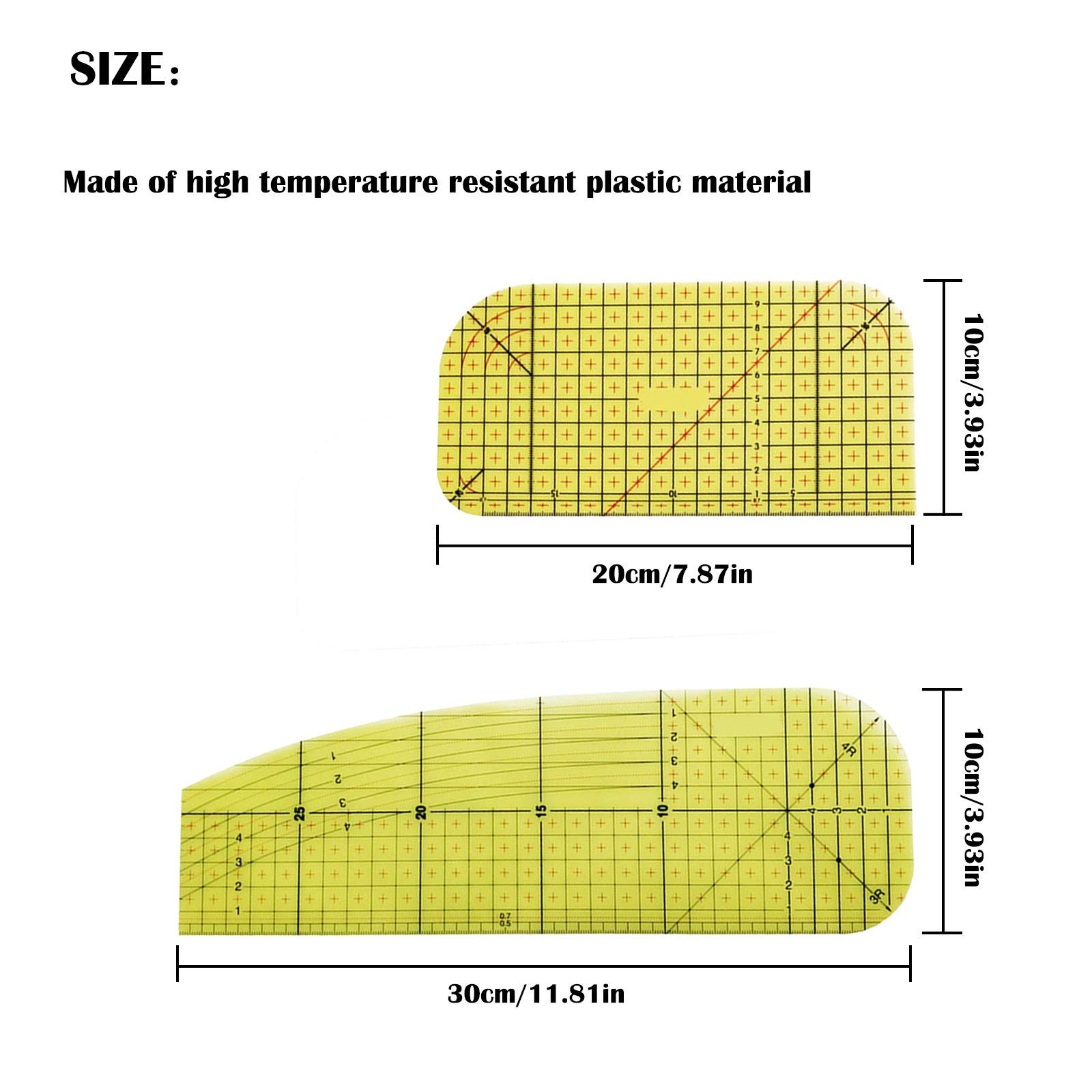SHUOHONG Heißbügellineal 2 Stück - Nählineal Für Präzisionsbügeln